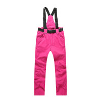 防風防水單雙板吊帶滑雪褲 - M碼玫紅 | 可拆卸背帶 保暖透氣 - 訂購產品