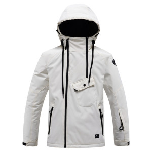 RIVIYELE 防水防風滑雪服外套 - S碼米白色 | 帶袖口雪卡袋設計
