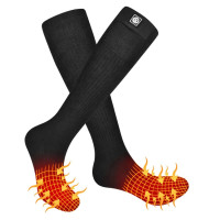 Savior Heat 電熱長襪 (一對) - 黑色XL碼 | 3段溫度調節 | 腳板腳趾發熱保暖