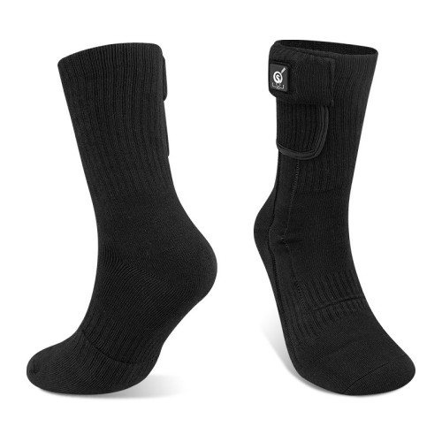 Savior Heat 電熱中筒襪 (一對) - 黑色M碼 | 3段溫度調節 | 腳板腳趾發熱保暖