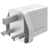 VERBATIM 4端口 30W PD & QC 3.0 USB 充電器 (66897) - 白色 | 可為4部裝置充電 | 香港行貨