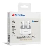 Verbatim 66949  藍牙5.3 ENC & ANC 真無線耳機 - 白色 | ENC+ANC降噪 | 官方藍牙5.3認證 | 香港行貨