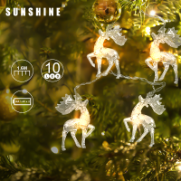 Sunshine LDTSH-23C 1.6米 聖誕裝飾 LED小鹿燈串 | 黃光 | AA電池供電 | 香港行貨