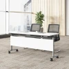 暖白色可移動會議室辦公桌 | 摺疊會議桌培訓桌 140*60*75高cm