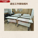 暖白色可移動會議室辦公桌 | 摺疊會議桌培訓桌 120*60*75高cm