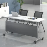 暖白色可移動會議室辦公桌 | 摺疊會議桌培訓桌 160*60*75高cm
