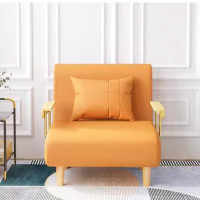 兩用單人沙發梳化摺疊床 | 隱形省空間床 - 80cm闊橙色