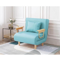 兩用單人沙發梳化摺疊床 | 隱形省空間床 - 68cm闊淺藍色