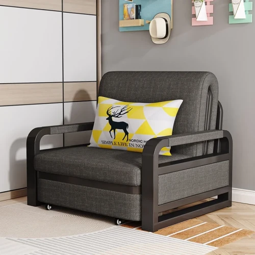 客廳多功能兩用可折疊沙發床 | 小型網紅單人伸縮坐臥梳化床 | 7cm海綿 儲物款 - 0.82米