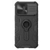 NILLKIN 黑犀系列防窺鏡頭滑蓋盔甲手機保護殼 | 帶指環支架 - 黑色IPhone 15 PROMAX