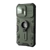 NILLKIN 黑犀系列防窺鏡頭滑蓋盔甲手機保護殼 | 帶指環支架 - 綠色IPhone 15 PRO