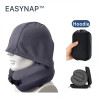 EASYNAP 連衛衣帽記憶海綿頸枕 -  灰色 | 附收納盒 | Coolpass清涼面料