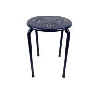 可疊放鐵凳 - 黑藍色| 圓孔透氣碳鋼摺凳疊放椅子
