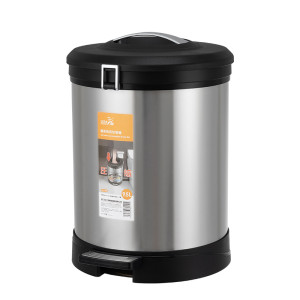 9.5L圓形不銹鋼腳踏壓縮式垃圾桶 | 家用垃圾桶