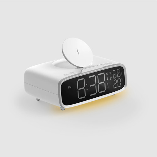 Momax Q Clock5 無線充電電子鬧鐘 (QC5) | 無線手機充電 | 實時天氣資訊 | 香港行貨