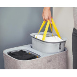 Joseph Joseph Tota 雙隔分類洗衣籃 - 90升 (灰色) | 雙格45升分隔袋 | 易於攜帶的提手