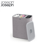 Joseph Joseph Tota Trio 三隔分類洗衣籃 - 90升 (灰色) | 三格30升分隔袋 | 易於攜帶的提手