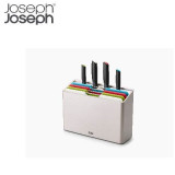 Joseph Joseph Folio Plus 二合一分類刀+分類砧板 | 附4x砧板+4x鋼刀