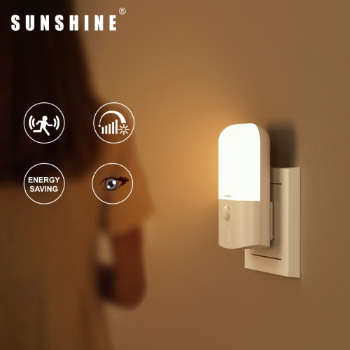 Sunshine 體感控制LED光感小夜燈 - 暖黃光 | 13A插座通電 | 紅外人體感應燈