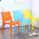 現代簡約北歐塑膠餐椅 - 橙色| 可疊放成人靠背椅