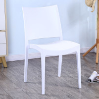 現代簡約北歐塑膠餐椅 - 白色 | 可疊放成人靠背椅 