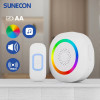 Sunecon AA電池LED彩光門鐘 - 白色 | 彩色指示燈 | 5級音量調校 | 香港行貨