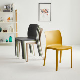 北歐式簡約PVC塑膠椅子 - 白色 | 餐廳現代簡約可堆疊餐椅