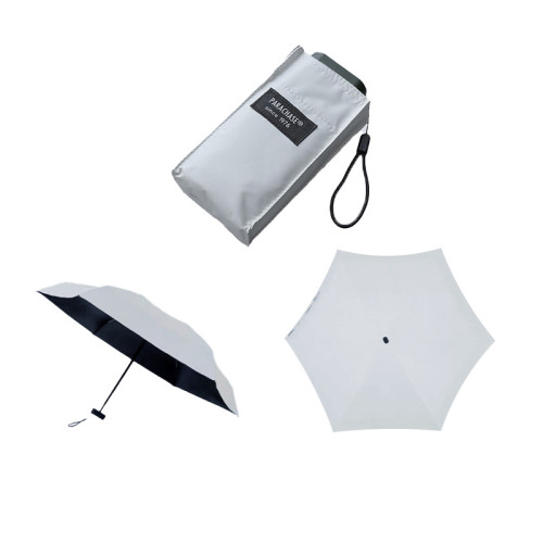 PARACHASE 迷你五折防UV雨傘 - 米白 | 僅重200g | 折疊後僅長14cm