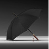 OLYCAT 長木柄雙人自動直柄傘 - 黑色 | 仿古銅按鍵 | 14mm加厚傘柄