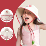 Kocotree 兒童大帽簷防UV中空遮陽帽-白色 XL碼 | 建議頭圍53-58（可調），7歲以上