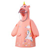Kocotree 兒童長身反光卡通雨衣 - 粉紅 XL碼 | 可拆雙帽簷 | 可隱藏背包