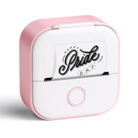 Phomemo T02 迷你熱敏打印機-粉色| 藍牙連接一鍵列印| 長效留影| 內含一卷1米帶黏性紙捲