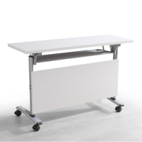 長方形折疊可移動式拼接活動桌 120*40*75cm-灰白色|承重500斤| 滾輪可360°移動