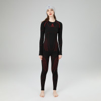 雪怡派運動保暖內衣套裝-黑色女裝M|具速乾功能|適用於戶外滑雪