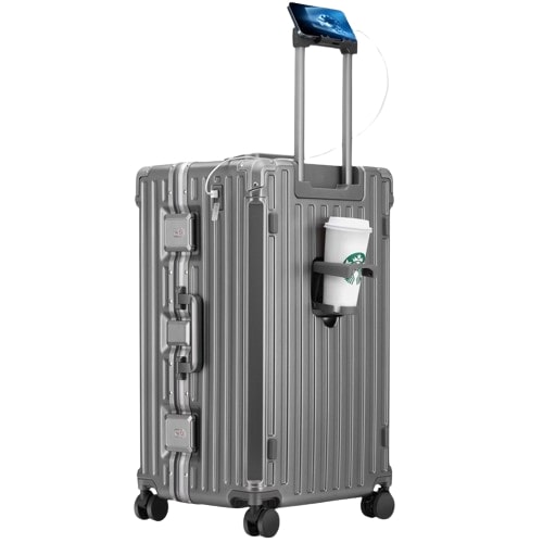 行之旅WalkTrip大容量鋁框20吋行李箱-煙灰色 | 標準款登機箱 | 多功能設計 | 黃金3：7深倉結構