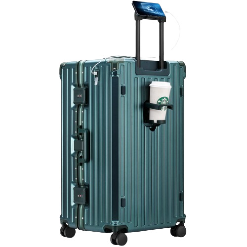 行之旅WalkTrip大容量鋁框20吋行李箱-翡翠綠 | 標準款登機箱 | 多功能設計 | 黃金3：7深倉結構