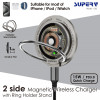 SUPERV [G93] 雙面無線磁吸充電指環 | 15W PD3.0 Quick Charge | 可同時2部裝置充電 - 黑色
