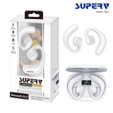 SUPERV Q01 2023最新款掛耳式無線藍牙耳機 | 無線觸摸控制 | 支援通話及音樂- 白色