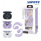 SUPERV Q01 2023最新款掛耳式無線藍牙耳機 | 無線觸摸控制 | 支援通話及音樂- 紫色