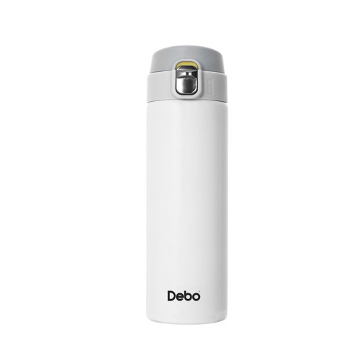Debo 彈跳蓋保溫杯480ml-白色 | 304食用品級不銹鋼內膽 |一鍵彈蓋 | 鎖扣式按鈕設計防誤開