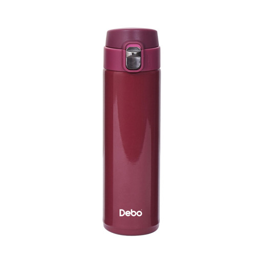 Debo 彈跳蓋保溫杯480ml-紅色 | 304食用品級不銹鋼內膽 |一鍵彈蓋 | 鎖扣式按鈕設計防誤開