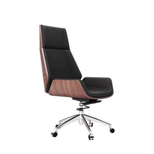 優質PU皮革 現代簡約辦公室升降老闆椅 | 防污耐磨耐用 | 辦公電腦椅 - 高背(高112cm寬60cm深度68cm) 黑色