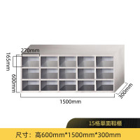 雙層多層304不銹鋼鞋架 | 更衣室辦公司員工鞋架鞋櫃 - 單面15格