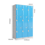 ABS塑料防銹便捷更衣櫃 | 學校泳池健身房更衣櫃 | 雜物收納迷你倉- 組合櫃9門1940*寬1146*深500mm (顏色可選)| 包上門安裝