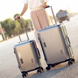 24吋靜音大容量拉鍊行李箱 | 密碼鎖 鋁合金拉桿旅行箱 -(拉鍊款深灰色,24吋)