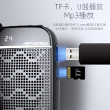 APORO T25 12W便攜藍牙有線咪擴音器-黑色 | 可插卡USB 藍牙播放 (有線咪)