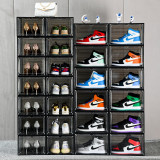 家用簡易翻蓋式自由組合鞋櫃（兩個裝）-透明正開門（27*34*19cm） | 防塵防蟲 | 承重力強