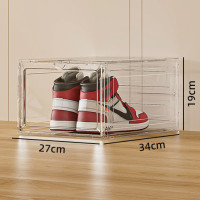 家用簡易翻蓋式自由組合鞋櫃（兩個裝）-透明正開門（27*34*19cm） | 防塵防蟲 | 承重力強