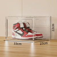 家用簡易翻蓋式自由組合鞋櫃（兩個裝）-透明側開門（33*27*22cm） | 防塵防蟲 | 承重力強