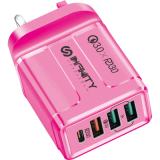 Infinity PC45S 4輸出快速充電插頭-粉紅色 | 支持快充20W | 香港行貨 | 一年保養